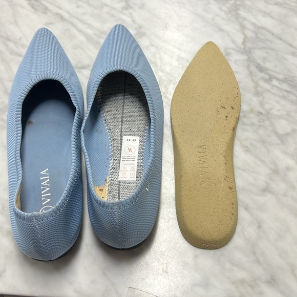 VIVAIA Light Blue Aria 2.0 Casual Pointed Toe Ballet Flat Size 43/US11 - Picture 12 of 13